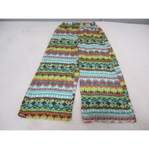Chris & Carol Pants Womens 1X Multicolor Aztec‎ Palazzo Wide Leg Made in USA